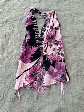 Free People | Hot Tropics Pink Floral Slouchy Tank Top